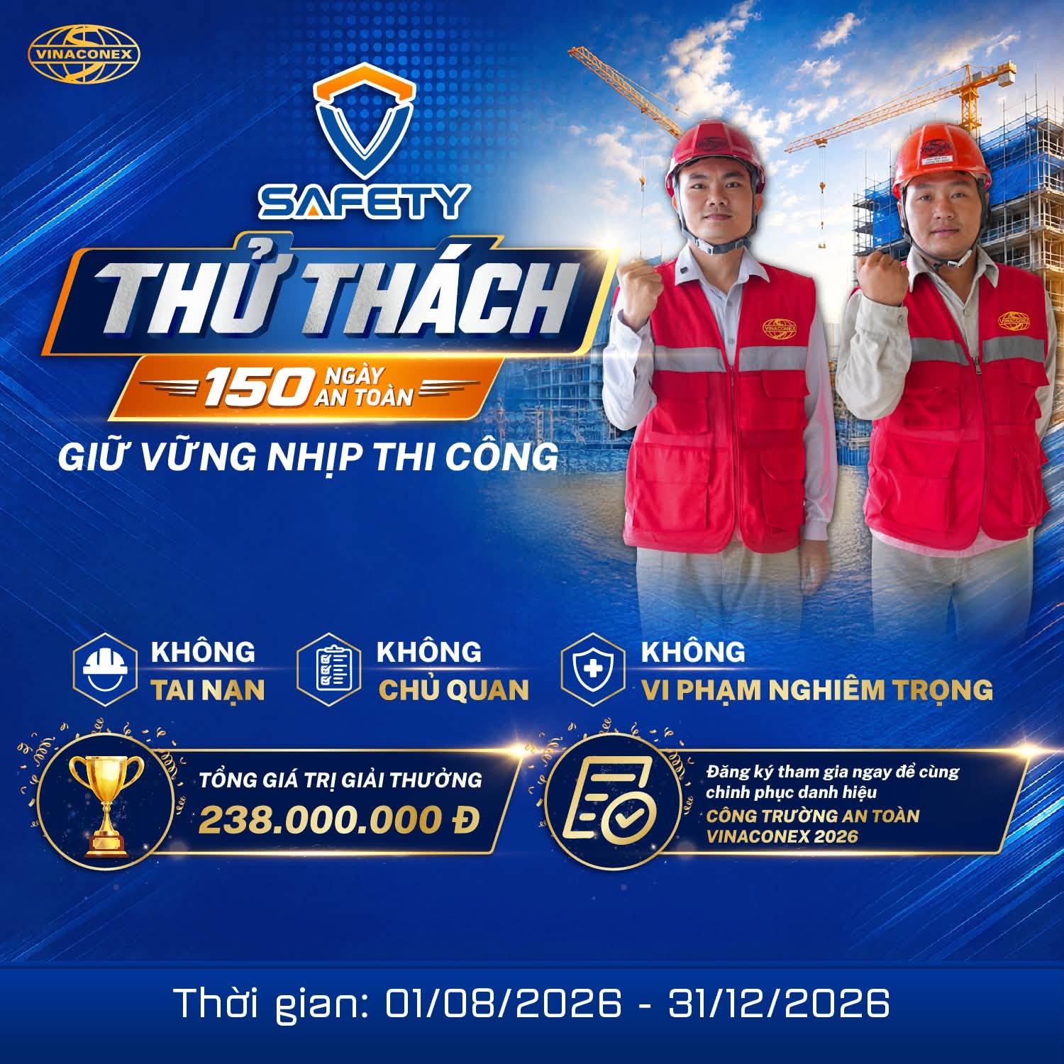 VINACONEX phát động chuỗi hoạt động V-SAFETY: Lan tỏa văn hóa an toàn trên mọi công trường