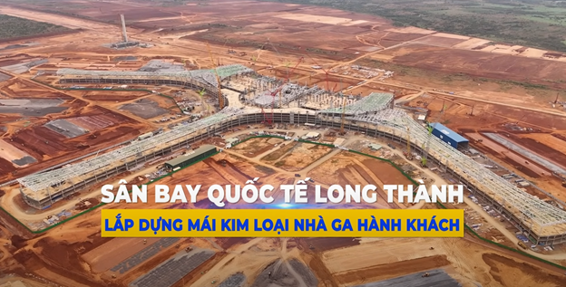 Long Thanh International Airport: Installation of metal roof of Passenger Terminal