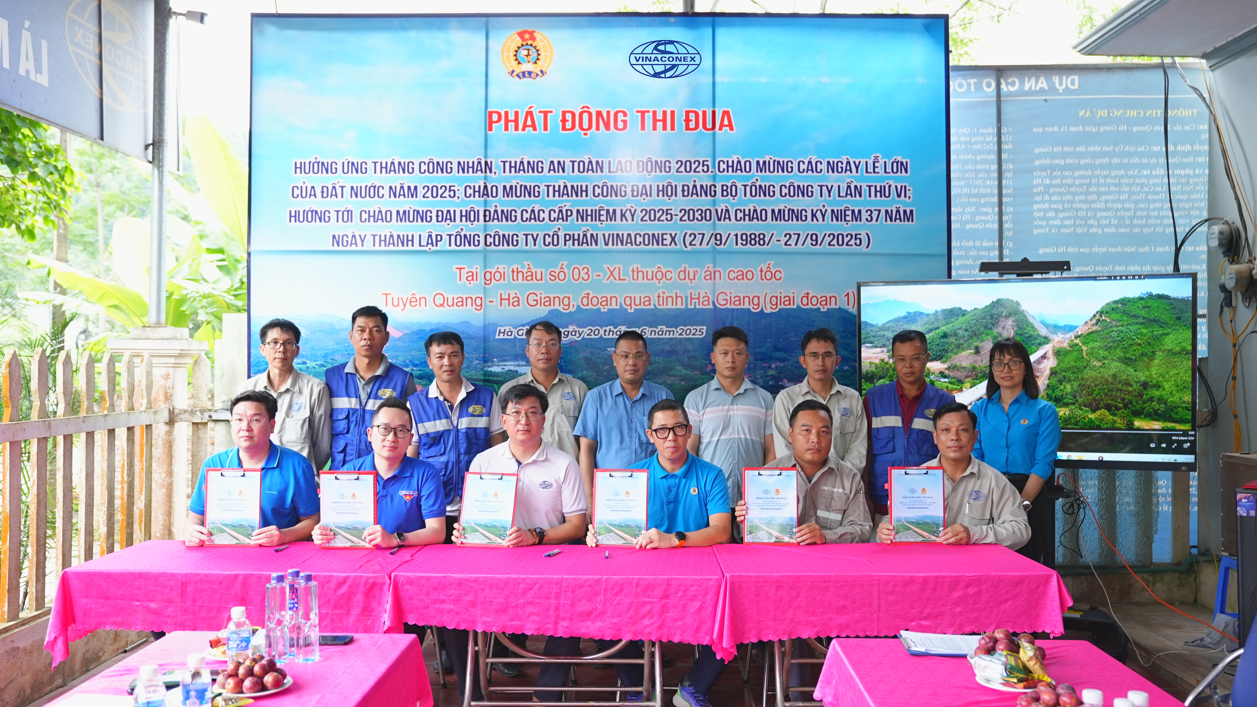 VINACONEX phát động thi đua tại gói thầu 03-XL - Dự án cao tốc Tuyên Quang - Hà Giang