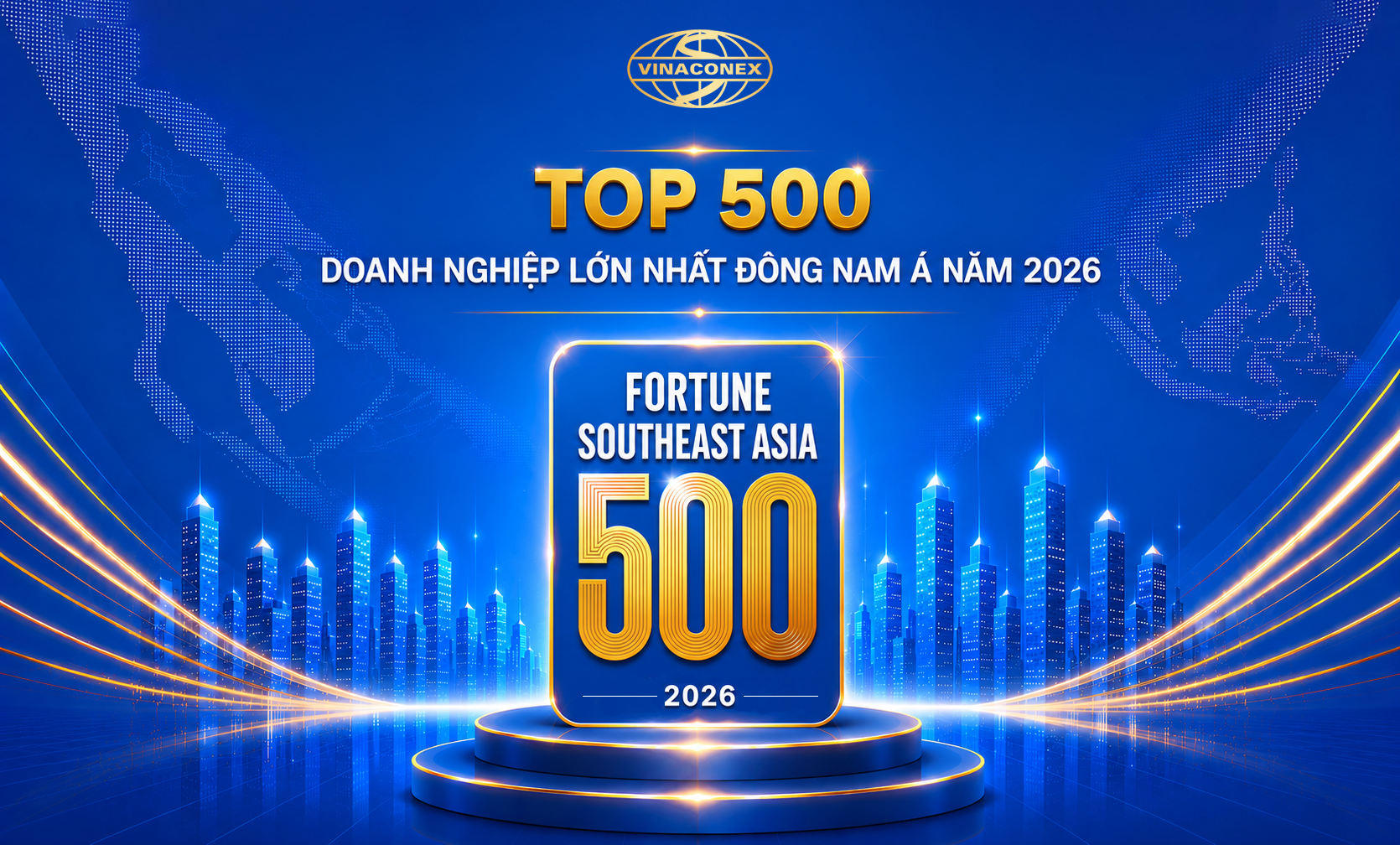 VINACONEX tiếp tục thăng hạng trong Top 500 doanh nghiệp lớn nhất Đông Nam Á năm 2026