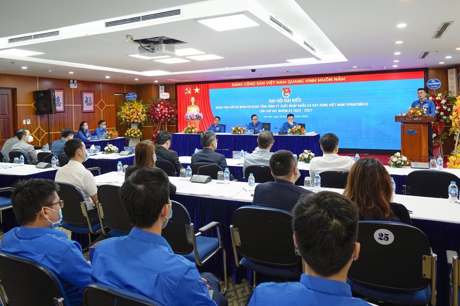 Đại hội Đại biểu Đoàn TNCS Hồ Chí Minh Cơ quan TCT VINACONEX lần thứ VIII, nhiệm kỳ 2022 -2027 thành công tốt đẹp