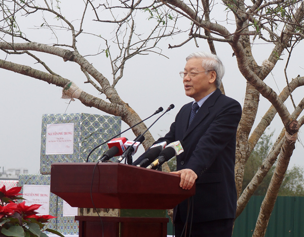 Tổng Bí thư Nguyễn Phú Trọng phát động Tết trồng cây tại Khu Công nghệ cao Hòa Lạc, Hà Nội