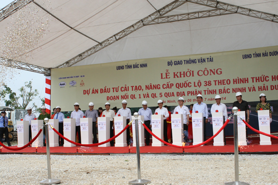 Khởi công dự án “ Đầu tư xây dựng, cải tạo nâng cấp QL 38 đoạn nối QL1 với QL5 qua tỉnh Bắc Ninh và Hải Dương theo hình thức BOT”