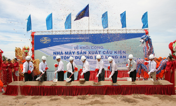 Công ty VINACONEX Sài Gòn khởi công xây dựng nhà máy sản xuất cấu kiện bê tông dự ứng lực tại Long An