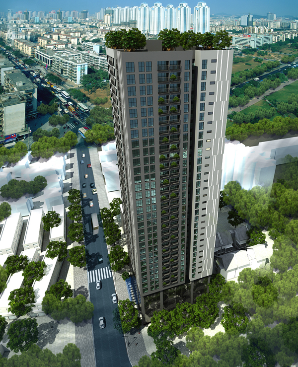 COMPLEX OF COMMERCIAL CENTER, OFFICE FOR LEASE AND APARTMENTS AT 25 NGUYEN HUY TUONG STREET, THANH XUAN DISTRICT, HANOI